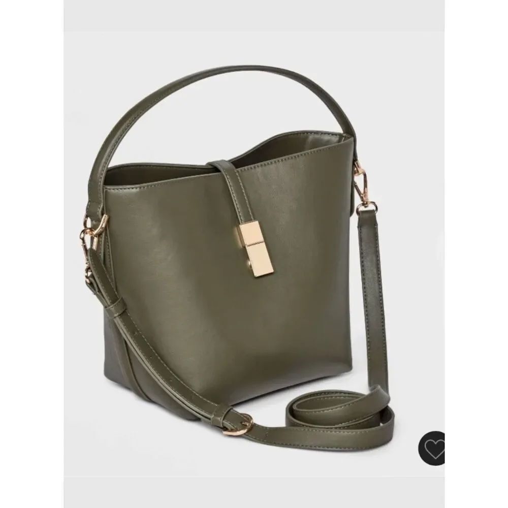 a new day Olive Green Crossbody Satchel Handbag NWT
